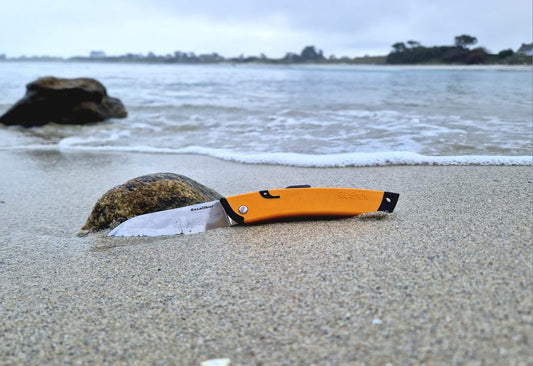 couteau glenn marin breton filet de peche recyclé orange jaune mer